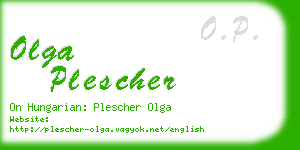 olga plescher business card